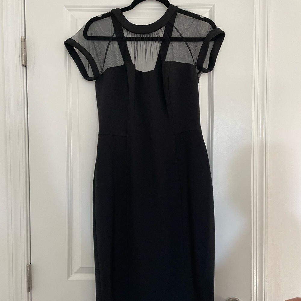 Maggy London Black Sheath Midi Dress for Cocktail